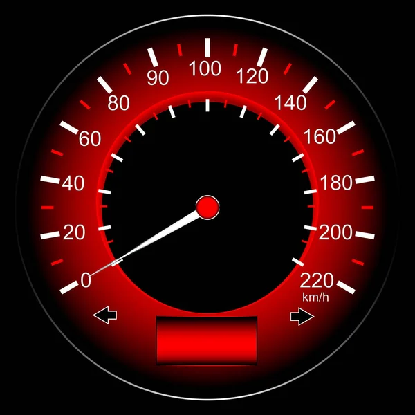 Red Speedometer Car Abstract Technology — Stock Vector