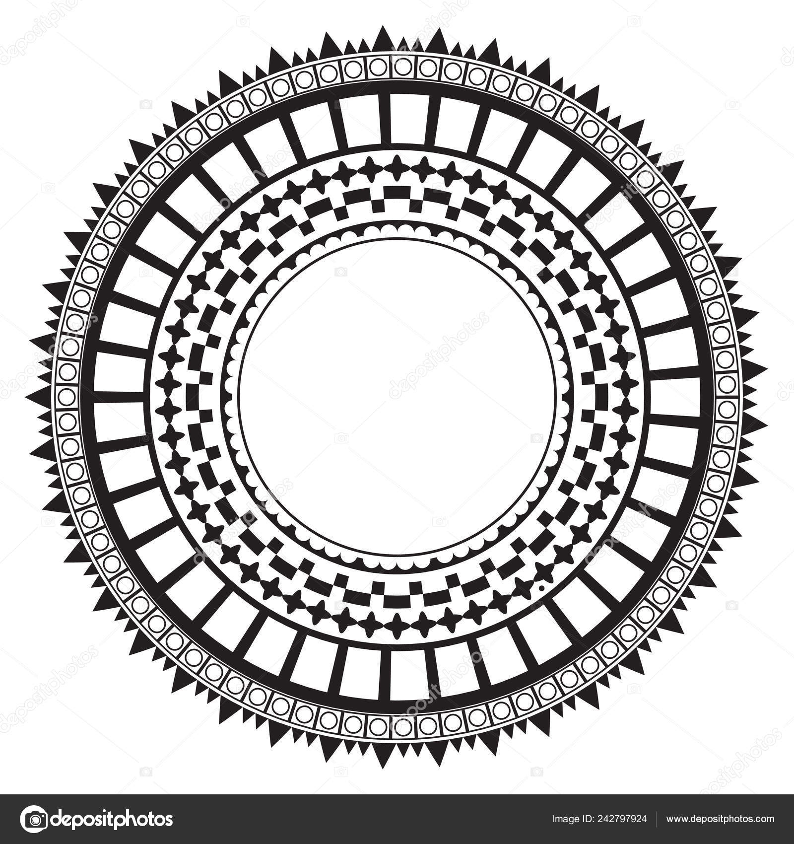 Tribal Folk Aztec Geometric Pattern Circle Stock Vector by ©releon8211