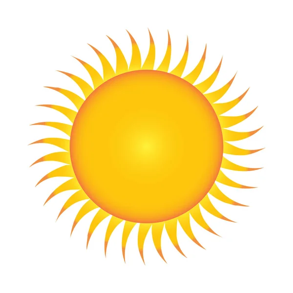 Flat sun icon. Vector illustration on white background