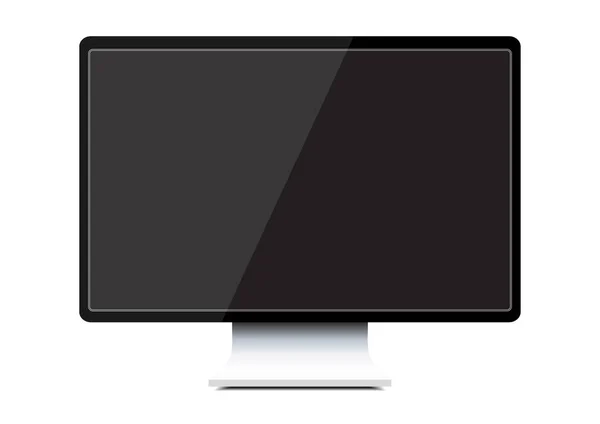 Computer Monitor Isolated Illustration White Background — Stock Vector