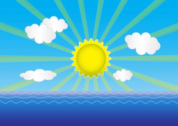 Sunrise Sea — Stock Vector