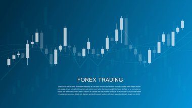 Forex ticaret grafik tasarım konsepti. Finan'da mum çubuğu grafiği