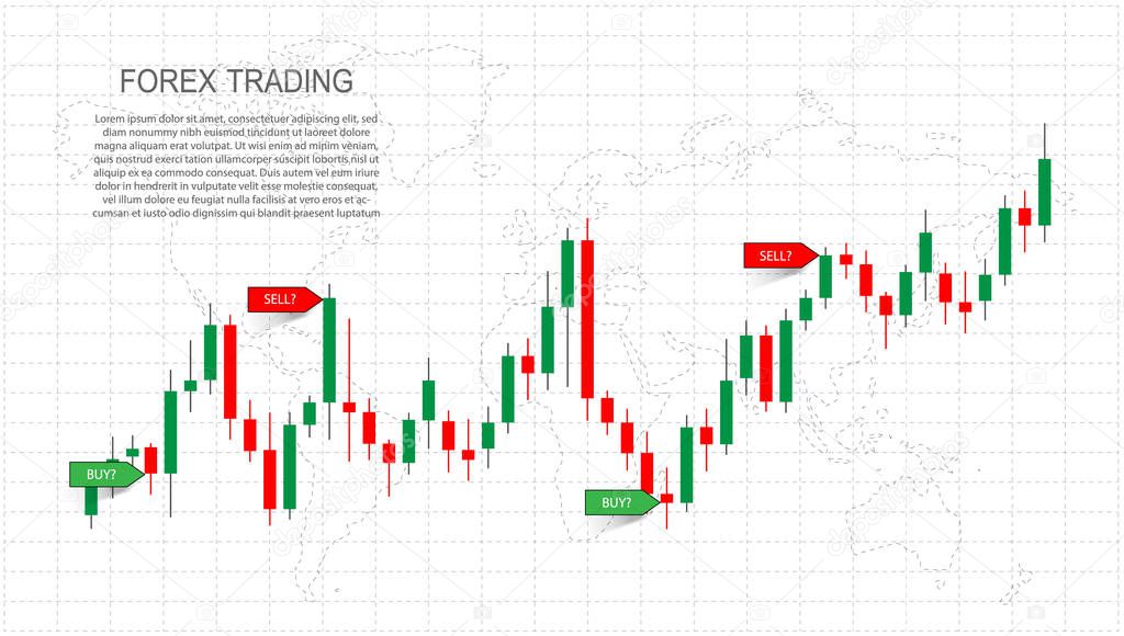 Graphic design exchange market concept forex trading promo page 