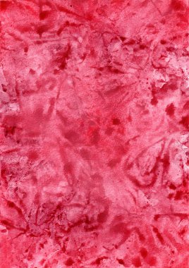 Bu, kırmızı ve pembe tonlarda yapılan soyut bir illüstrasyon. Arka plan, gölgelerin, rastgele lekelerin ve lekelerin yumuşak geçişleriyle suluboya dokusuna benziyor.. 