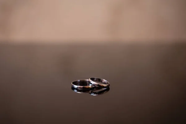 Anéis Ouro Para Cerimônia Casamento — Fotografia de Stock