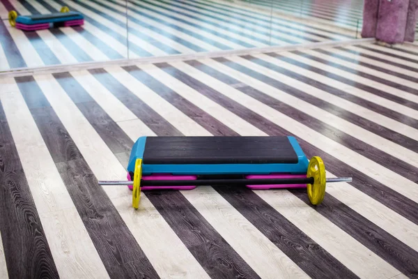 Gym with step platform on the floor