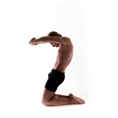 Yoga alfabesi. S harfi Yogi vücut tarafından oluşturulan