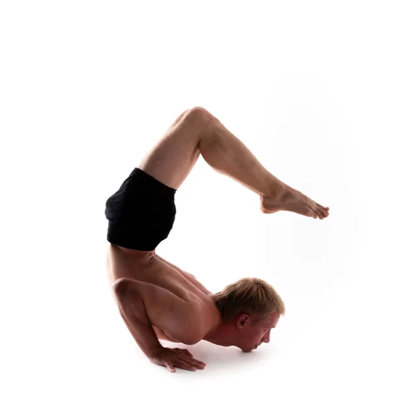Alfabeto Yoga Letra Formada Por Cuerpo Gimnasta —  Fotos de Stock