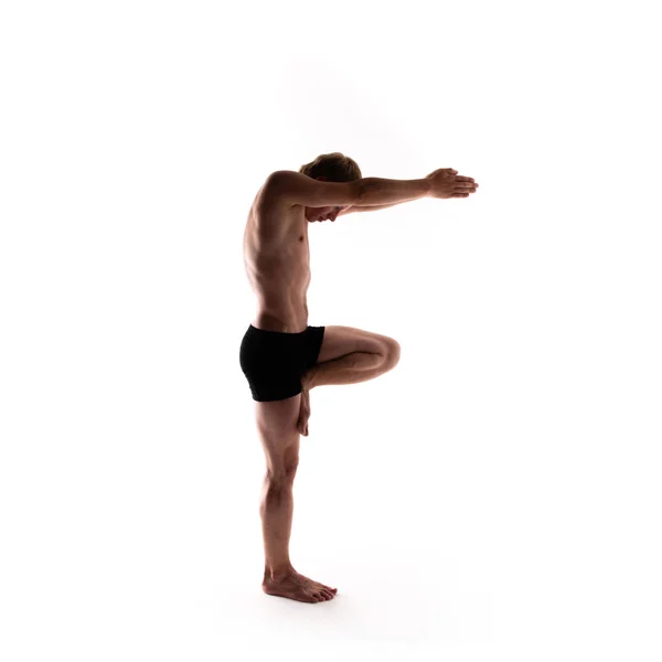 Alfabeto Yoga Letra Formada Por Cuerpo Del Yogui —  Fotos de Stock