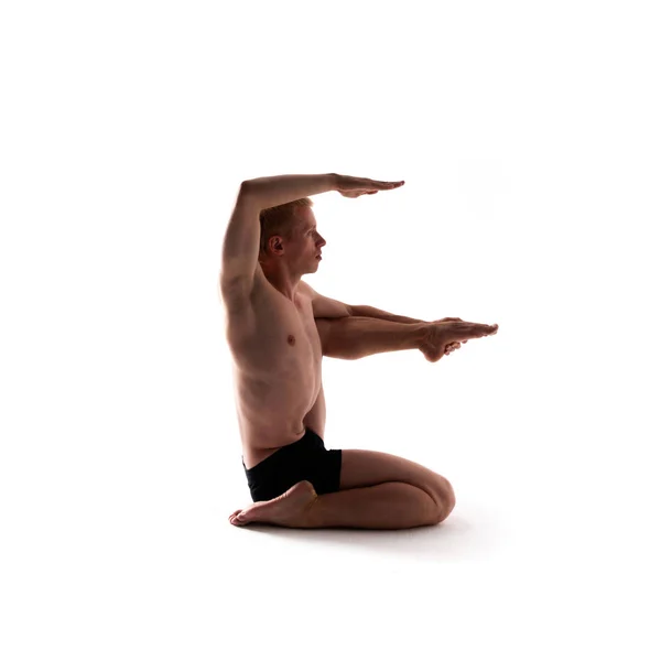 Alfabeto Yoga Lettera Formata Dal Corpo Dello Yogi — Foto Stock