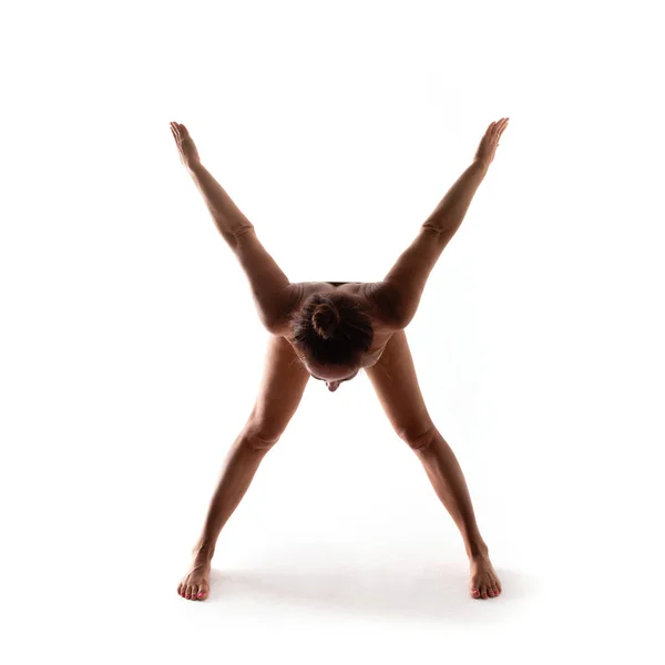 Alfabeto Yoga Letra Formada Por Cuerpo Yogui —  Fotos de Stock