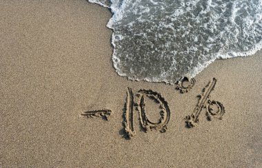 kitabe kum eksi yüzde 10 - %10, deniz dalga üzerinde yazıt on kumla