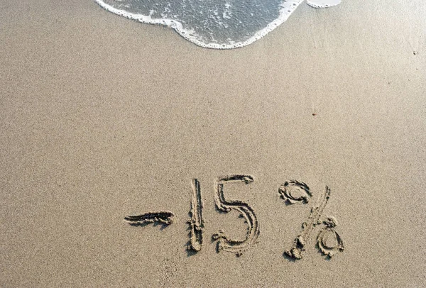砂のマイナスの碑文 碑文と砂の上 — ストック写真