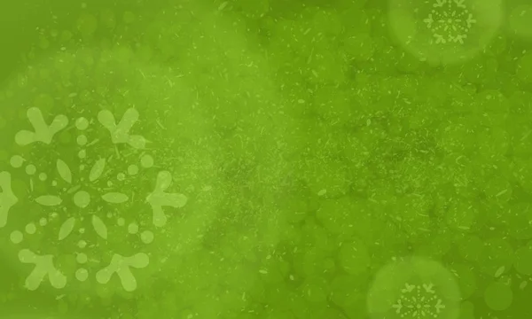 Groene Vlekken Een Groene Achtergrond Sneeuwvlokken Illustratie Abstract — Stockfoto