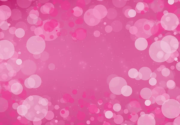 白色和粉红色的光点在粉红色的背景 自由空间的题字 — 图库照片