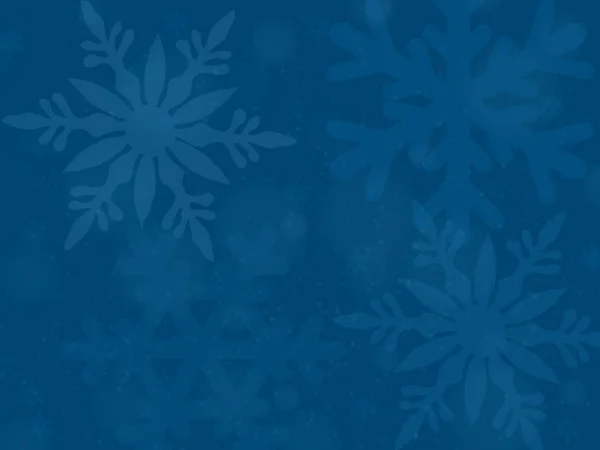Illust Copos Nieve Translúcidos Azules Sobre Fondo Azul — Foto de Stock