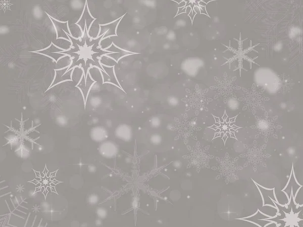 Illustration White Snowflakes Gray Background Snow Imitation — Stock Photo, Image