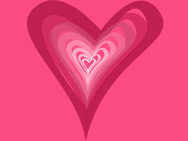 Weiße Rosa Herzen Unterschiedlicher Größe Auf Rosa Hintergrund Abbildung — Stockfoto