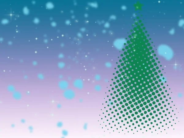 Χειροποίητη Αφηρημένο Πράσινο Χριστουγεννιάτικο Δέντρο Μπλε Φόντο Λευκό Και Μπλε — Φωτογραφία Αρχείου