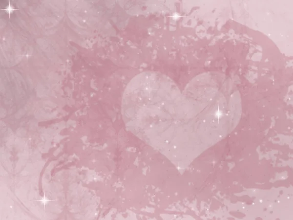 Rosa Herz Beiger Hintergrund Weiß Lichter Sterne Illustration Valentinstag — Stockfoto