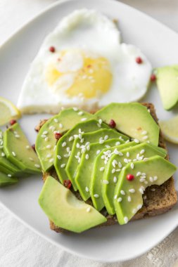 avokado, susam, sandviç, yumurta, yumurta, dilimleri, 