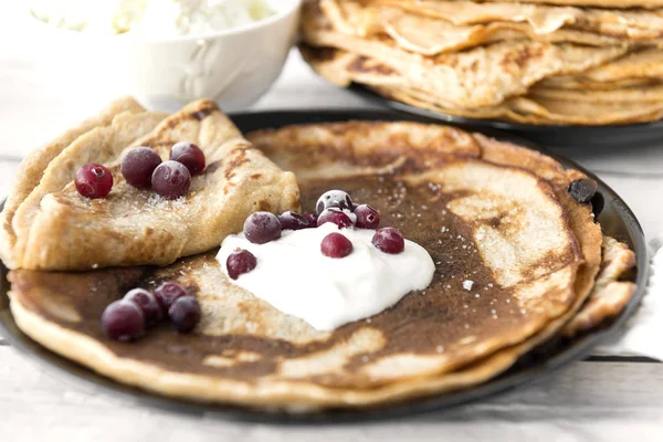 pancakes, pancakes with berries, pancakes with cranberries, panc