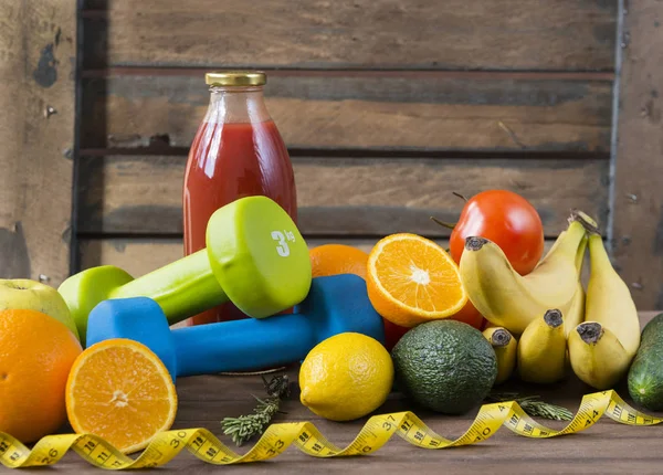 fruits, vegetables, juice, measuring tape, oranges, tomato juice