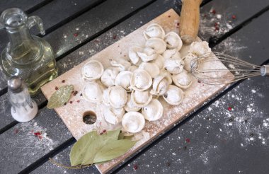 bir kesme Kurulu üzerinde un ham köfte, üst görünümü, Corolla, Ba