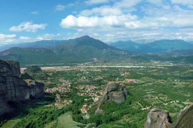 dağ Vadisi manzaralı Thessaly, Yunanistan, meteorlar, dağ arazi