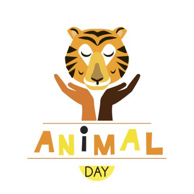 Dünya hayvanlar günü. Uluslararası tatil. Şirin doodle hayvanlar. Vektör çizim