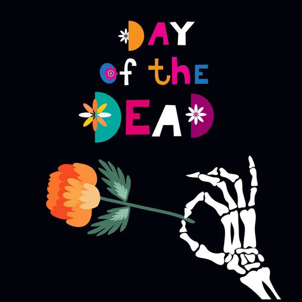 Dia Los Muertos Ölüler Günü Cadılar Bayramı Tebrik Kartı Pankart — Stok Vektör