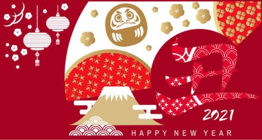 Mutlu Çin Yeni Yılı 2021, öküz yılı. Çince çeviri: 