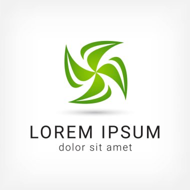 çevre vektör logo tasarım şablonu, yaprak simgesi, Eko işareti, saf güç sembolü, vektör çizim