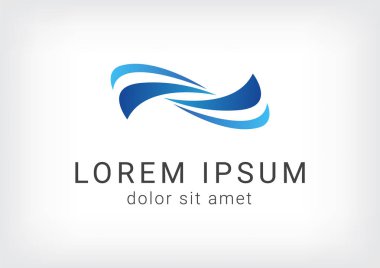Şerit eğrisi vektör logo tasarım şablonu, dalga simgesi, sarmal işareti, twist sembolü, vektör çizim