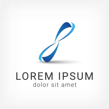 mektup sekiz dalga vektör logo tasarım şablonu, eğri simgesi, kum saati işareti, sonsuzluk simgesi, numara monogram, vektör çizim