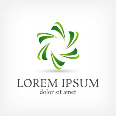 yeşil altıgen yıldız vektör logo tasarım şablonu, birlik simgesi, negatif boşluk, topluluk sembolü örgü, illüstrasyon vektör