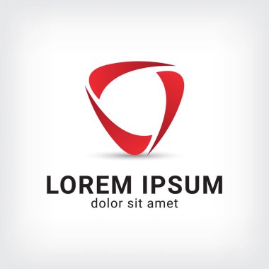 kırmızı üçgen vektör logo tasarım şablonu, birlik simgesi, negatif boşluk, topluluk sembolü örgü, illüstrasyon vektör