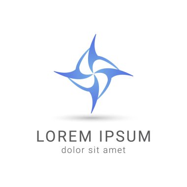 yel değirmeni vektör logo tasarım şablonu, pervane simgesi, curl işareti, twist sembolü, illüstrasyon vektör
