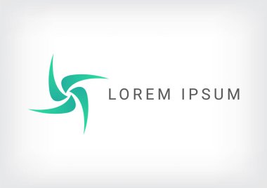 yel değirmeni vektör logo tasarım şablonu, dalga simgesi, sarmal işareti, twist sembolü, vektör çizim