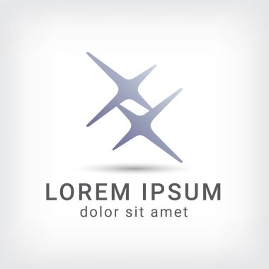 vektör logo tasarım şablonu, glitter simgesi, köpüklü işaret, sembol, vektör çizim çapraz x harfi