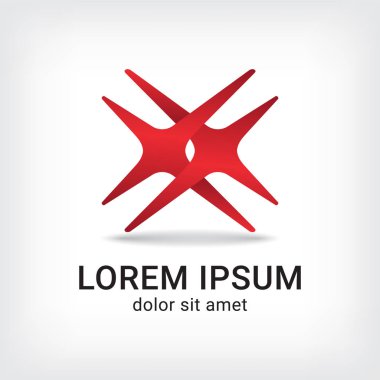 vektör logo tasarım şablonu, açı simgesini çift köşe işaret, sembol, vektör çizim çapraz x harfi
