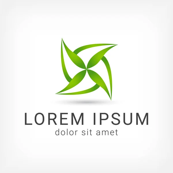 Medio Ambiente Vector Logotipo Diseño Plantilla Icono Hoja Signo Ecológico — Vector de stock