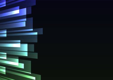 mavi yeşil örtüşme şerit acele koyu arka plan, katman zemin, basit teknoloji kalıp, vektör çizim