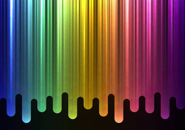 Arco Iris Fusión Línea Superposición Fondo Oscuro Fondo Movimiento Capa — Archivo Imágenes Vectoriales