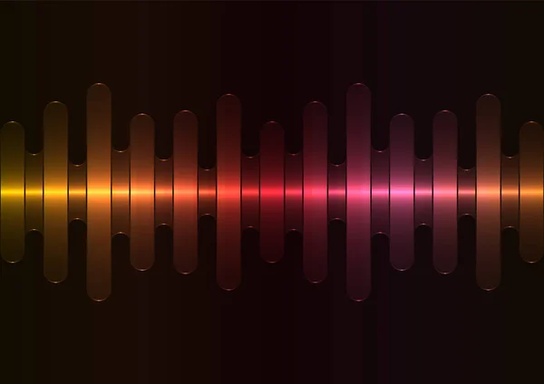 赤い金属を溶かすベクトル図単純な技術テンプレート 速度層モーション背景暗い背景の波重複 — ストックベクタ