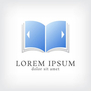 eBook vektör logo tasarım şablonu, en az defter botton, eğitim soyut işareti, vektör çizim ile