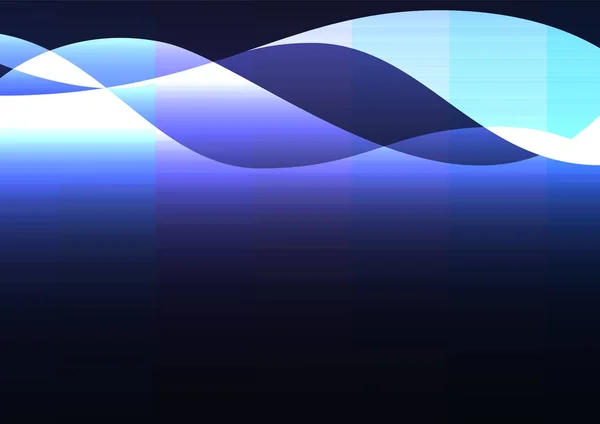 Шар Кривої Синьої Лінії Перекривається Темному Фоні Хвиля Прозорий Фон — стоковий вектор