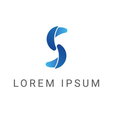 mavi katman mektup s vektör logo tasarım şablonu, eğri katman simgesi, vektör çizim