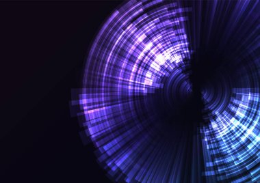 mor mavi soyut daire arka plan, dijital örtüşme katman hattı, basit bir teknoloji tasarım şablonu, vektör çizim