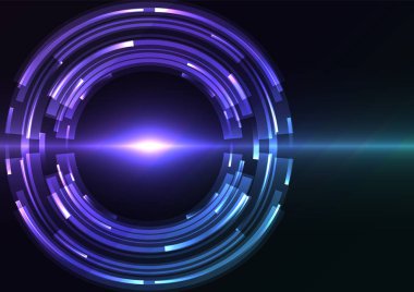 mavi mor soyut daire arka plan, dijital örtüşme katman hattı, basit bir teknoloji tasarım şablonu, illüstrasyon vektör